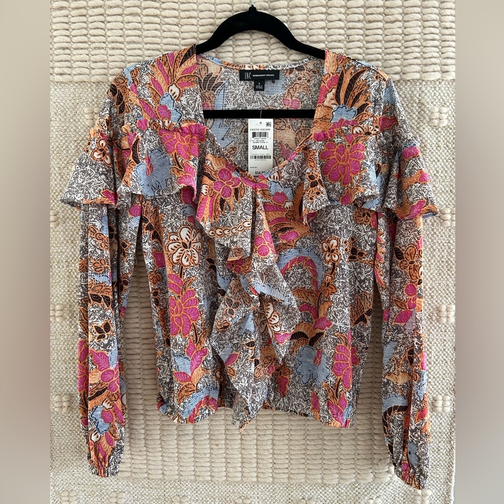INC International Concepts Ruffled Blouse